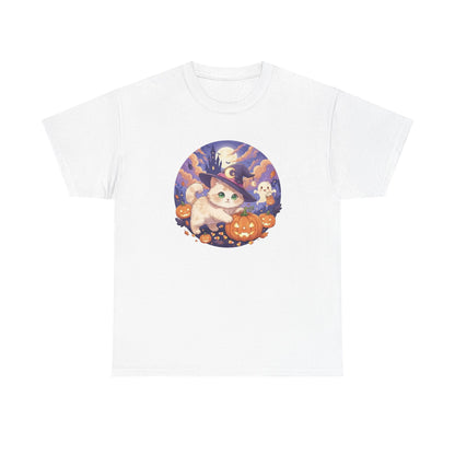 Halloween cute kitten anime style 1 Unisex Tee - Cute Cat T-Shirt for Pet Lovers, Cat Owners, Sports Enthusiasts, Gifts for Animal Lovers, Casual Everyday Wear