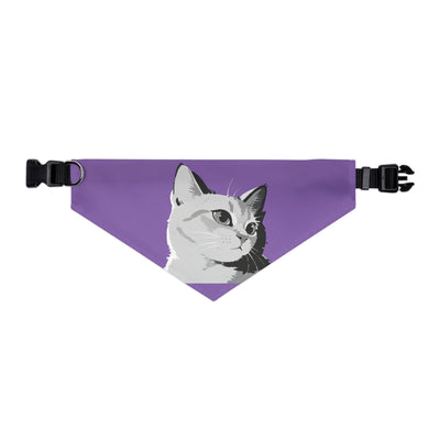 Purple Cat head Bandana Collar for Cats and Dogs, Cute Pet Accessory, Cat Fashion, Cat Gift, Playful Pet Gear