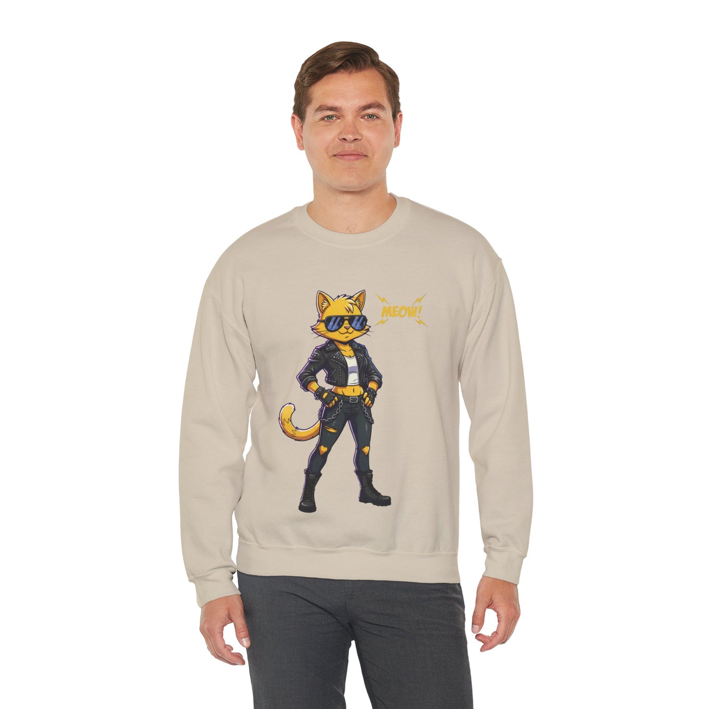 Cool Cat Unisex Heavy Blend Crewneck Sweatshirt style 4