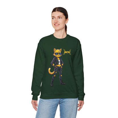 Cool Cat Unisex Heavy Blend Crewneck Sweatshirt style 4