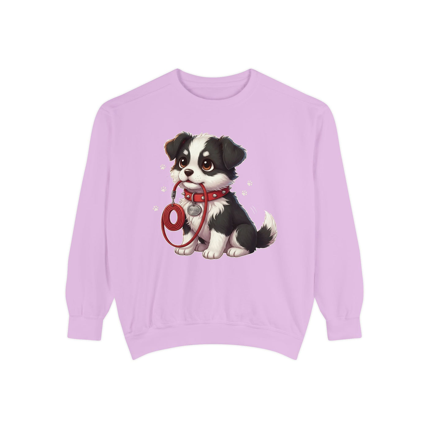 Cute Dog Walk Time style 1 Cozy Graphic Unisex Crewneck Sweatshirt