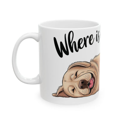 Where is my coffee? Cute Sleeping Dog Ceramic Coffee Mug 11oz