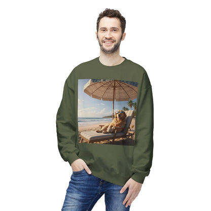 Beach Vibes Dog Graphic Unisex Crewneck Sweatshirt