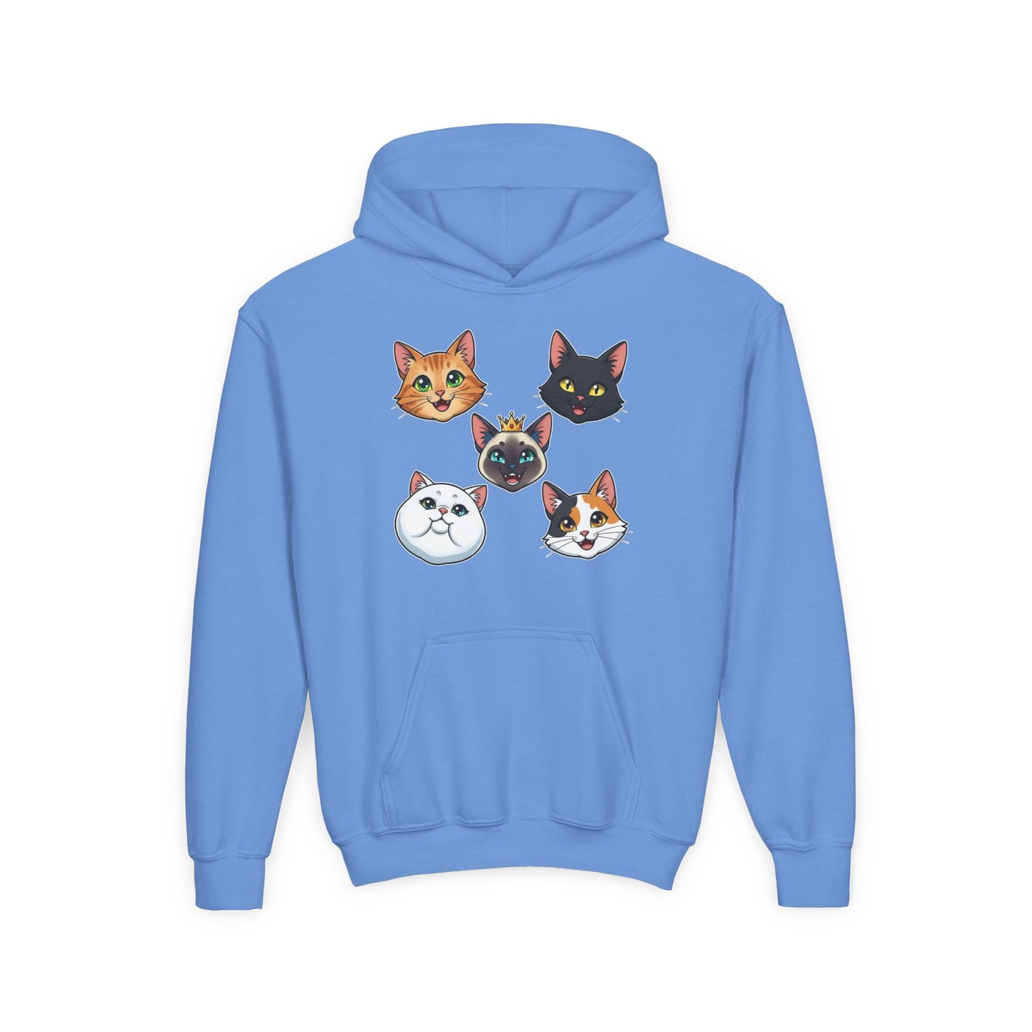 Fun Cat Heads Unisex Youth & Kids Heavy Blend Hoodie