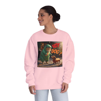 Tyrannosaurus Cat & Hot Dog Unisex NuBlend® Crewneck Sweatshirt