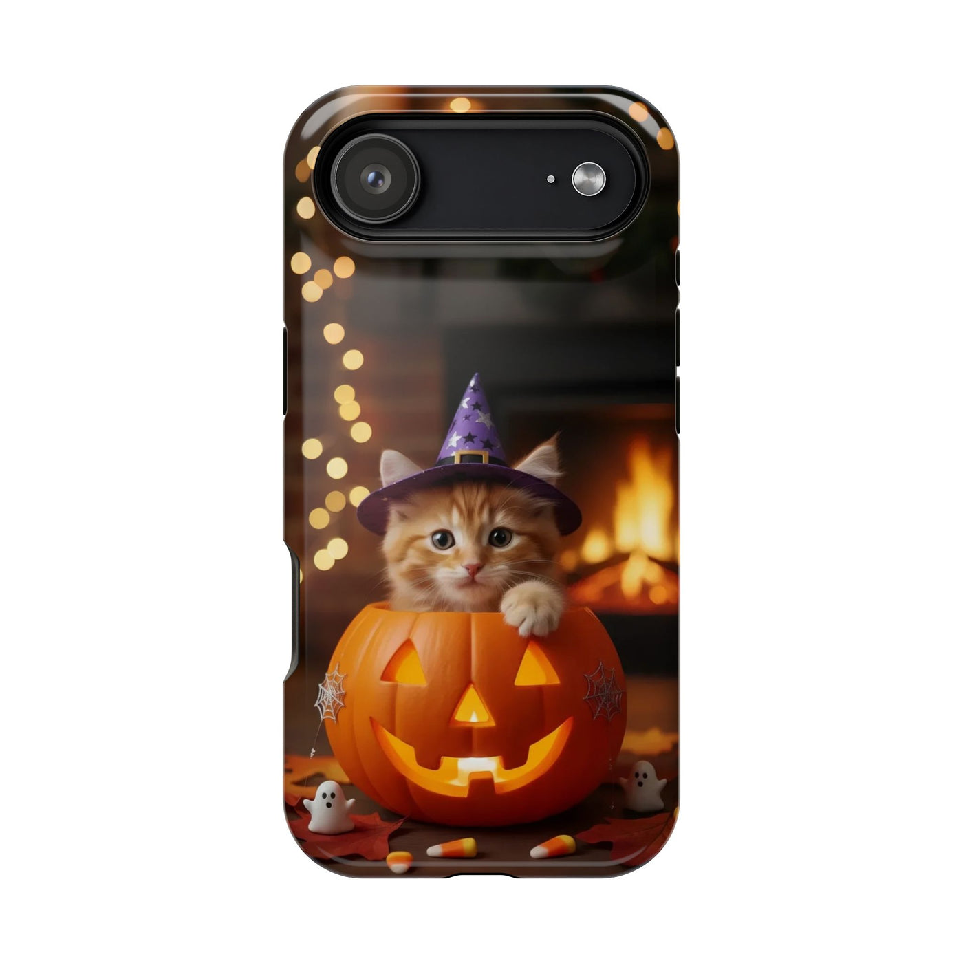 Halloween cute kitten photo style 3 Magnetic Phone Case, Cat Lover Gift, Impact-Resistant iPhone Case, Funny Pet Accessory, Unique Animal Design