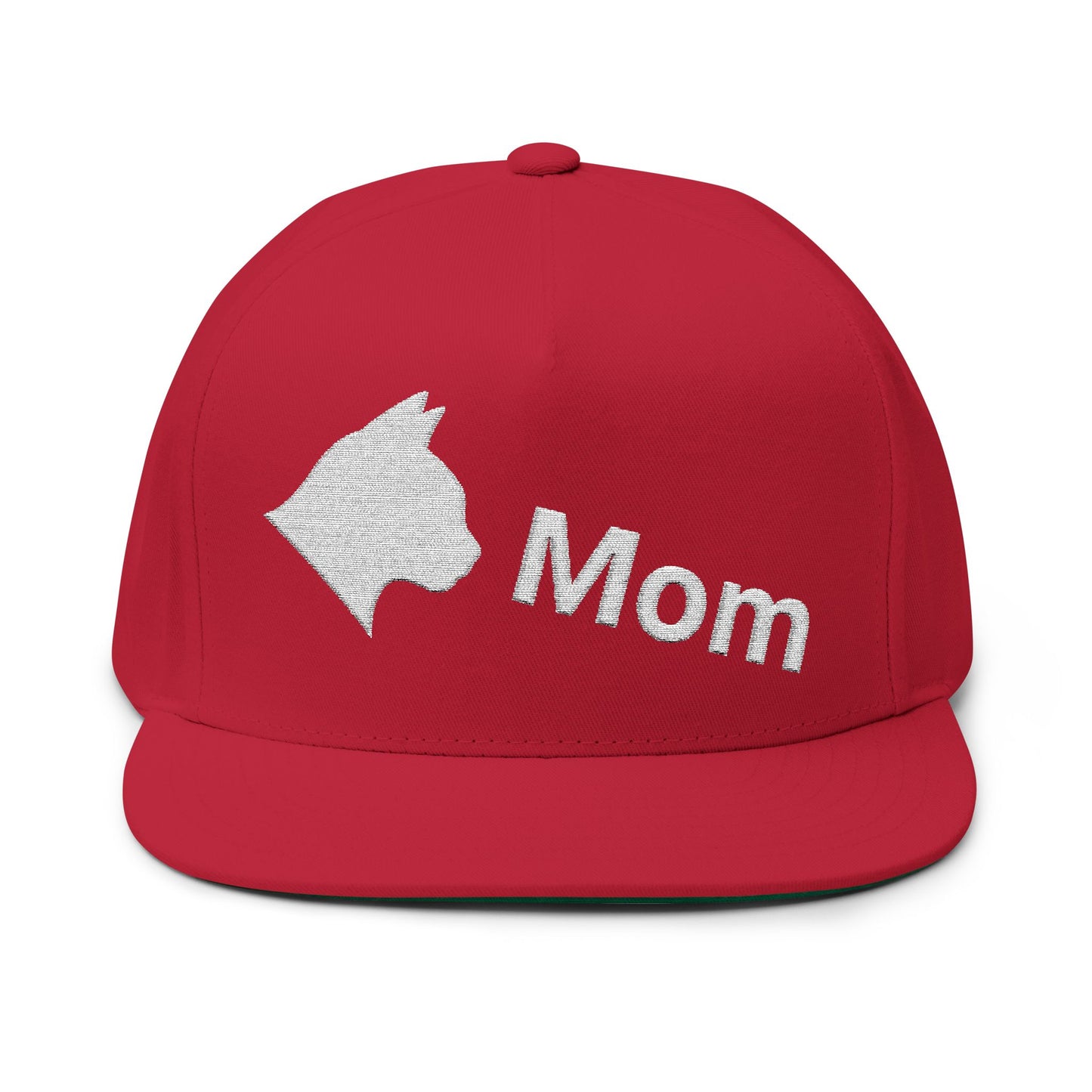 Stylish Embroidered Cat Mom Flat Bill Cap style 3