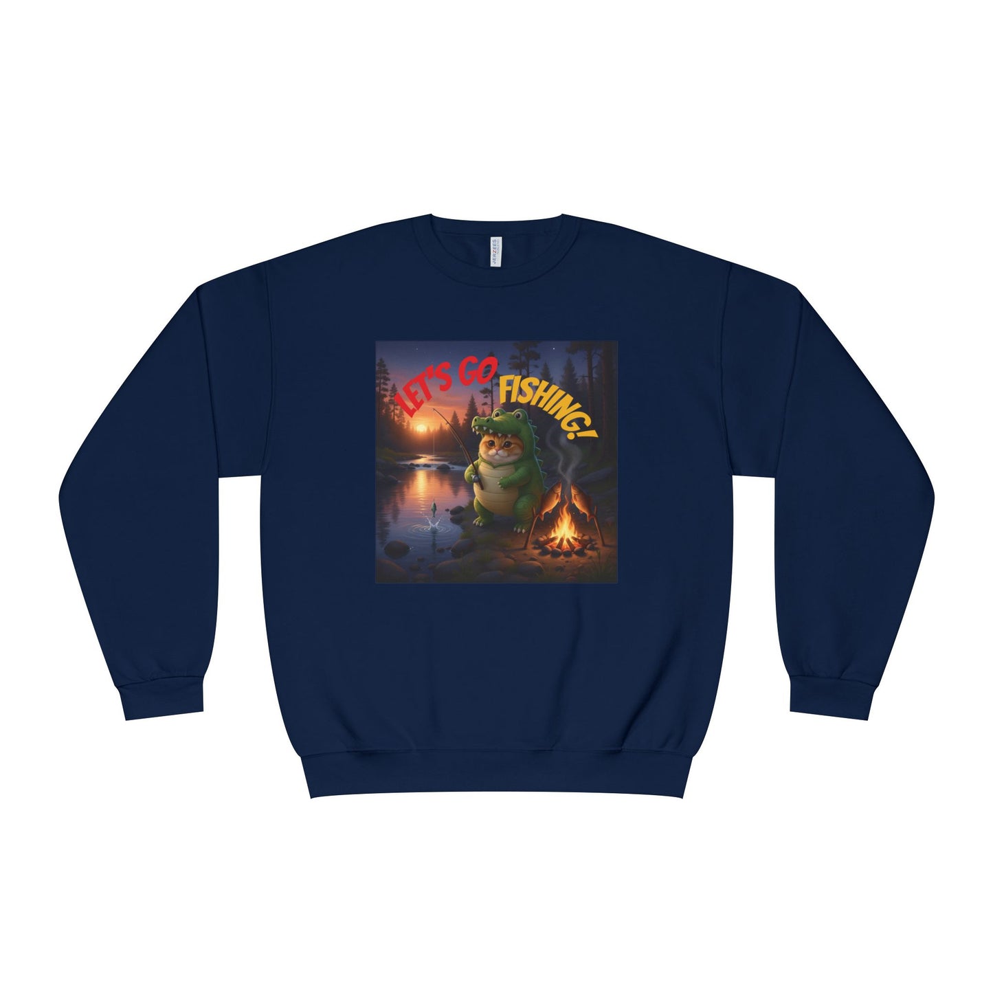 Crocodile Cat Fishing Unisex NuBlend Sweatshirt style 2