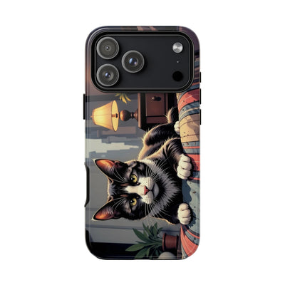 Cat on the bed - Tough Phone Case for Apple iPhone & Samsung Galaxy, Cute Pet Accessories, Gift for Cat Lovers