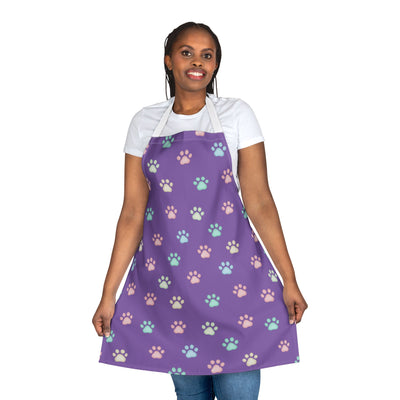 Cute Pet Lover's Apron with 5-Color Straps, Cat Paw Print Kitchen Apron, Gift for Animal Lovers, Cooking Accessory, Pet-Themed Gift