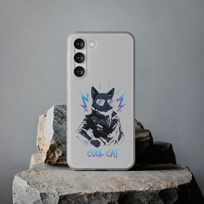 Cool Cat Anime style Flexi Case for Cat Lovers