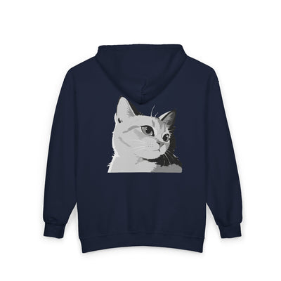 Cat Lover style 2 Unisex Full Zip Hoodie - Cozy, Customizable Sweatshirt Perfect for Gifting, Casual Wear, Fall/Winter Essentials, Lounge
