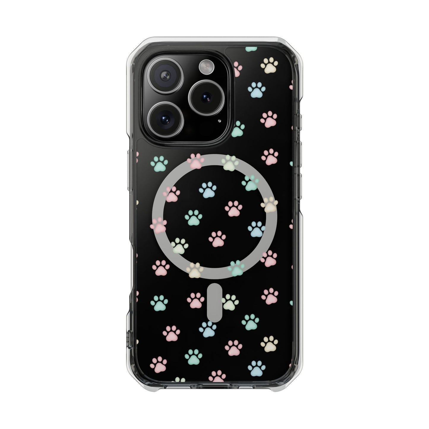 Cute Cat Paw iPhone 16 series Magnetic Clear Impact Case