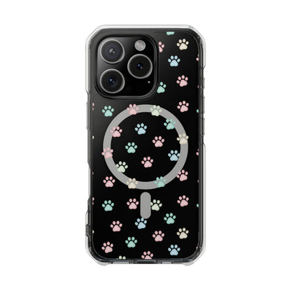 Cute Cat Paw iPhone 16 series Magnetic Clear Impact Case