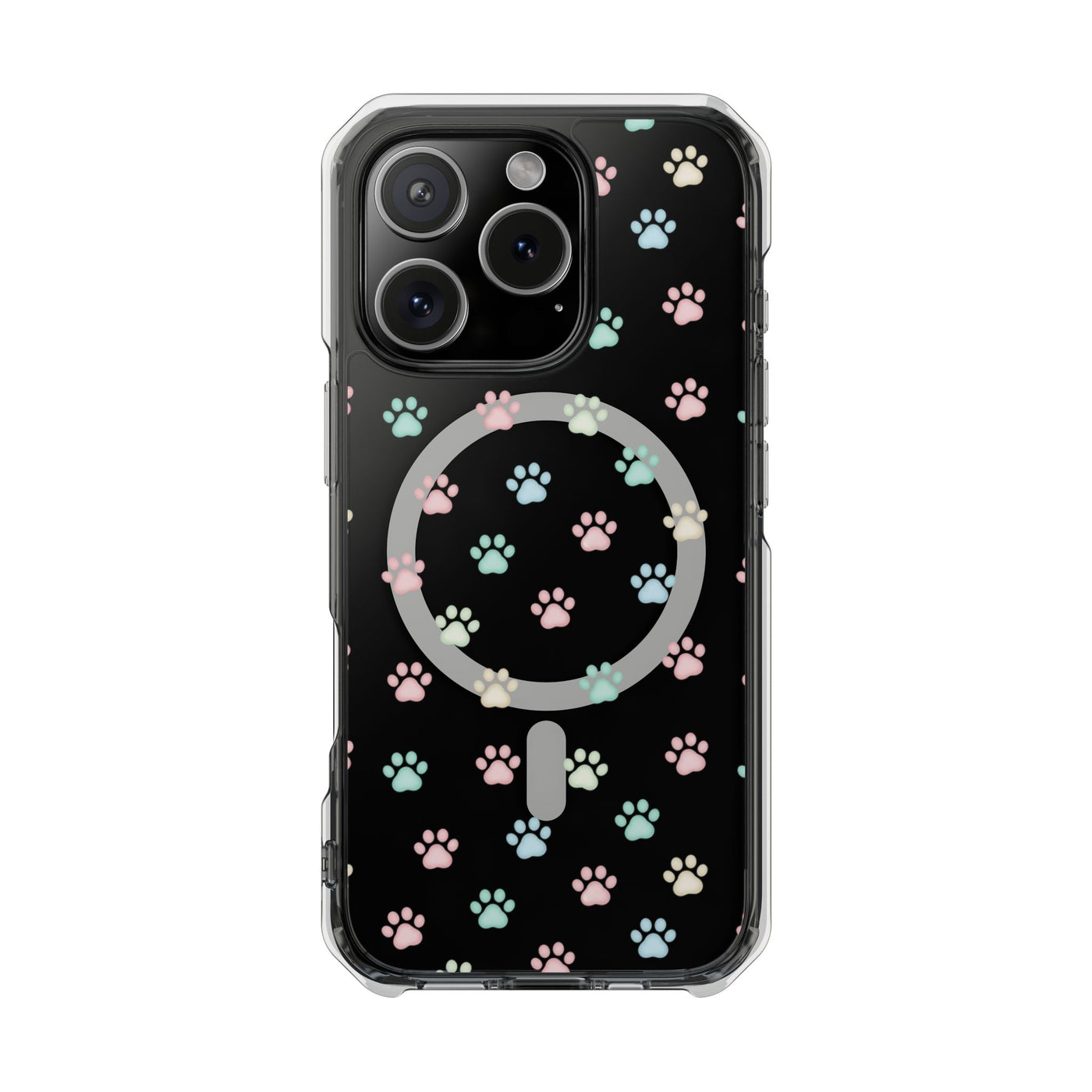 Cute Cat Paw Print Magnetic Clear Case for Pet Lovers