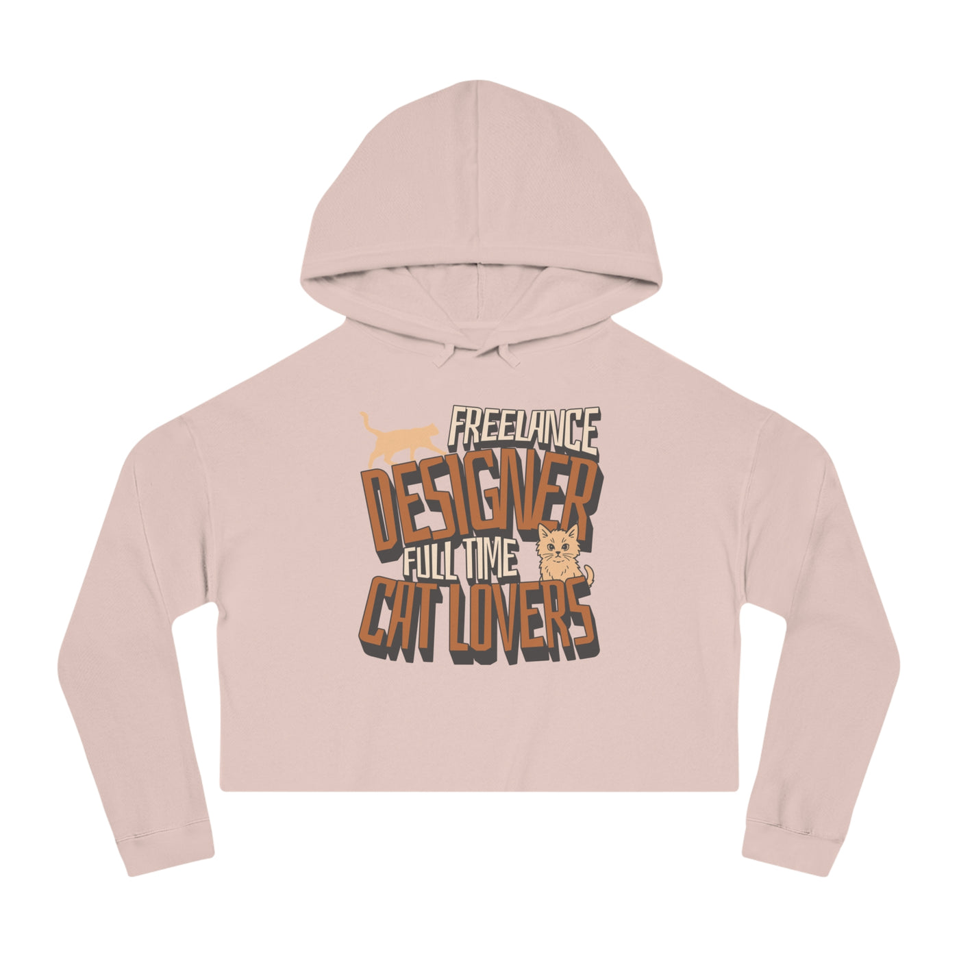 Full Time Cat Lovers - Cat Graphic Women Cropped Hoodie