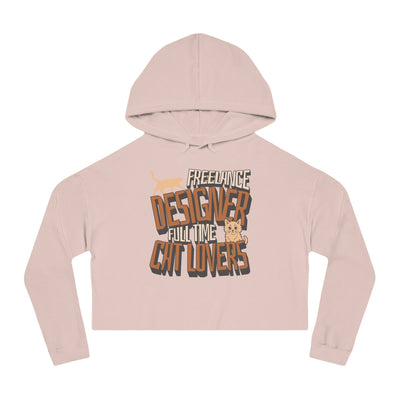 Full Time Cat Lovers - Cat Graphic Women Cropped Hoodie