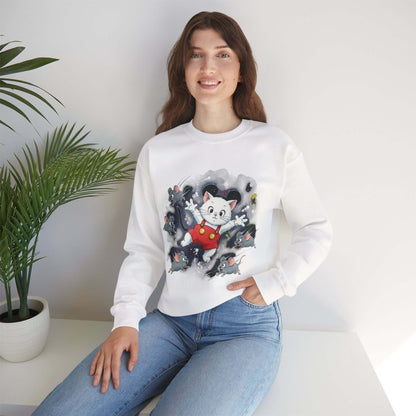 Watercolor Cat painting Unisex Crewneck Sweatshirt style 2
