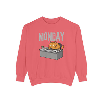 Monday Face Cat Stares Blankly Unisex Crewneck Sweatshirt style 6