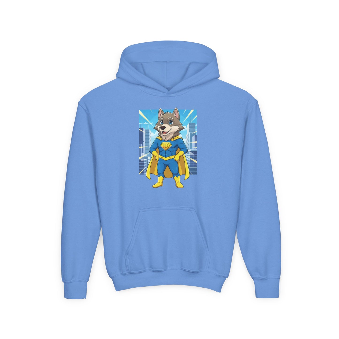 Dog cosplay Superman Funny Design Unisex Kids Hoodie style 1