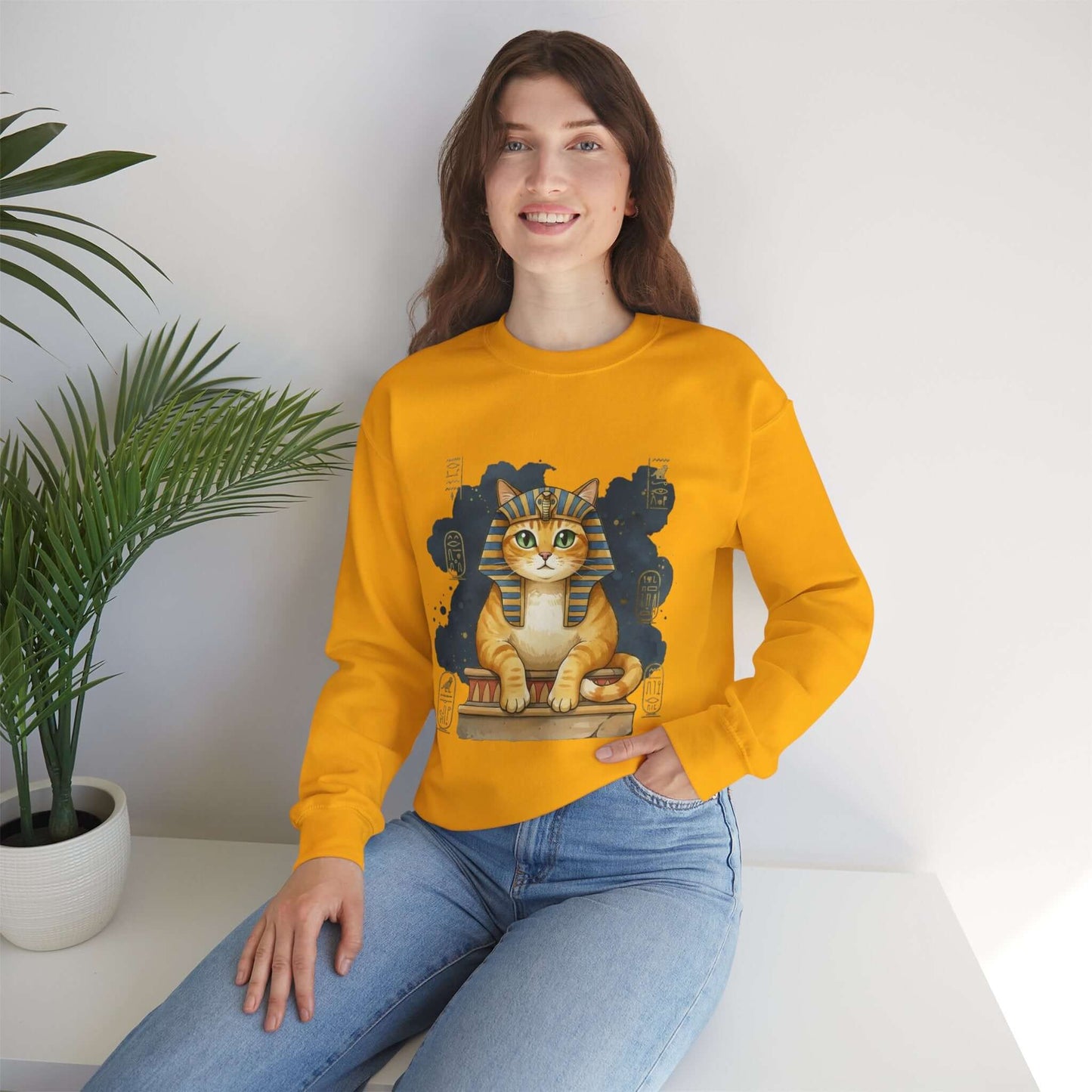 Watercolor Cat painting Unisex Crewneck Sweatshirt style 4