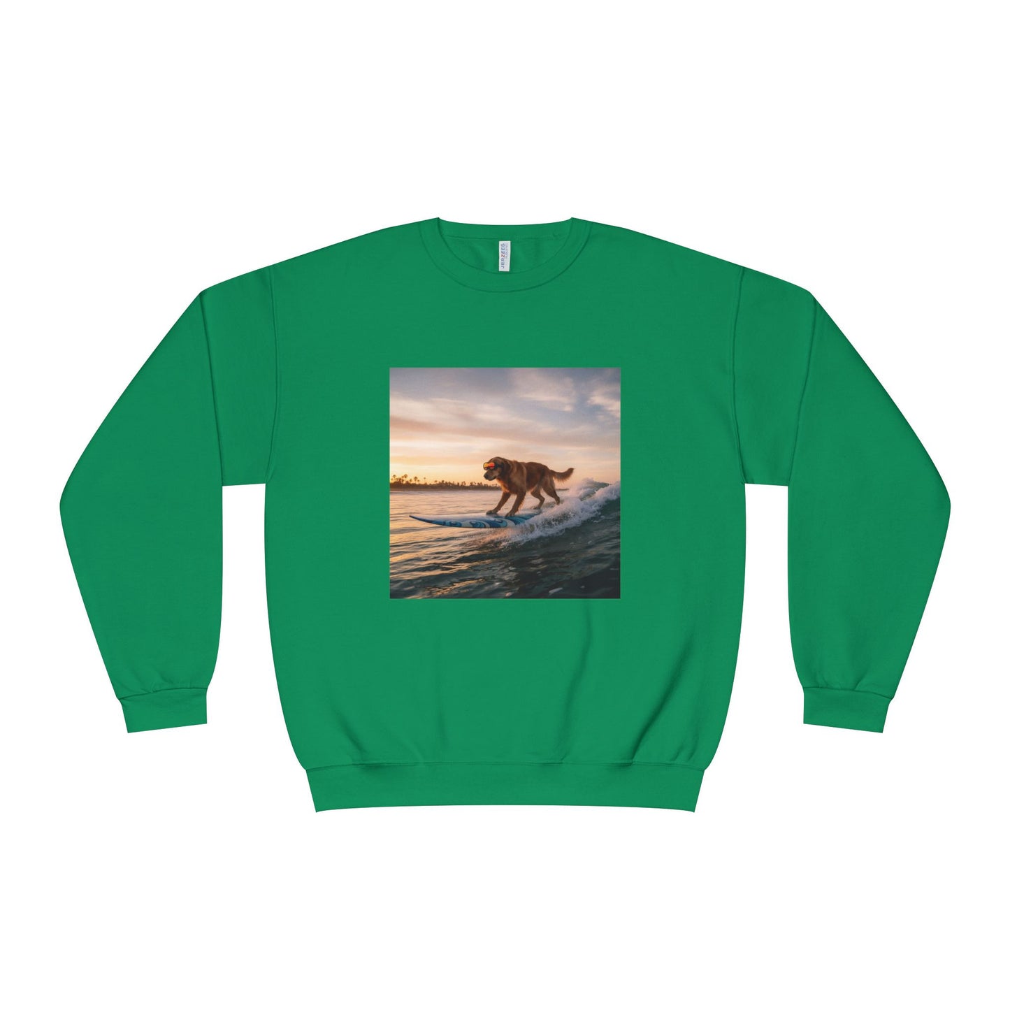 Surfing Dog Graphic Unisex NuBlend Crewneck Sweatshirt style 2