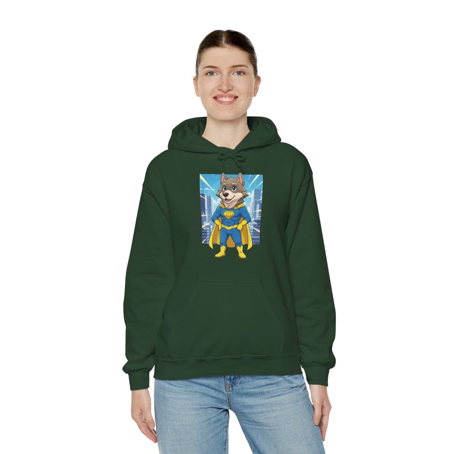 Dog cosplay Superman Funny Design Unisex Hoodie style 1