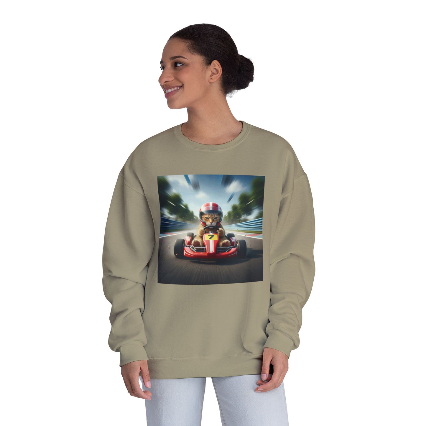 Go Kart Cat Unisex NuBlend Crewneck Sweatshirt style 3