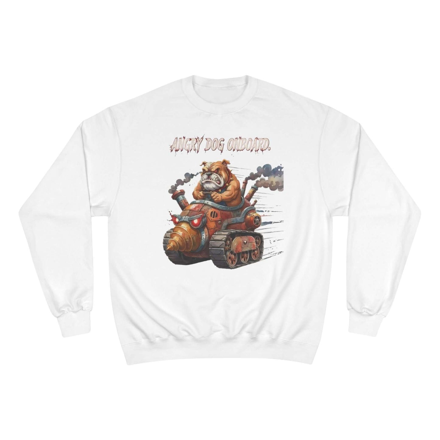 Angry Dog Onboard Graphic Champion Crewneck Sweatshirt style 2