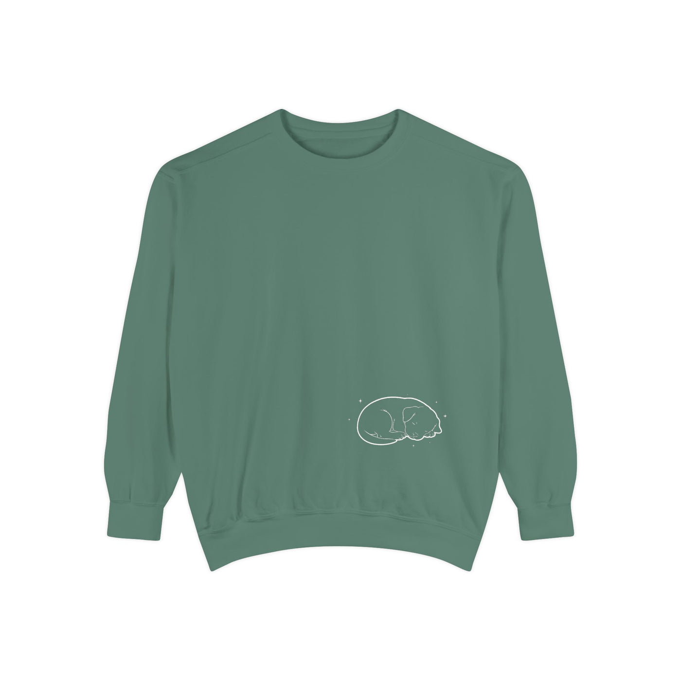 Sleeping dog (White) shadow Cozy Graphic Unisex Crewneck Sweatshirt