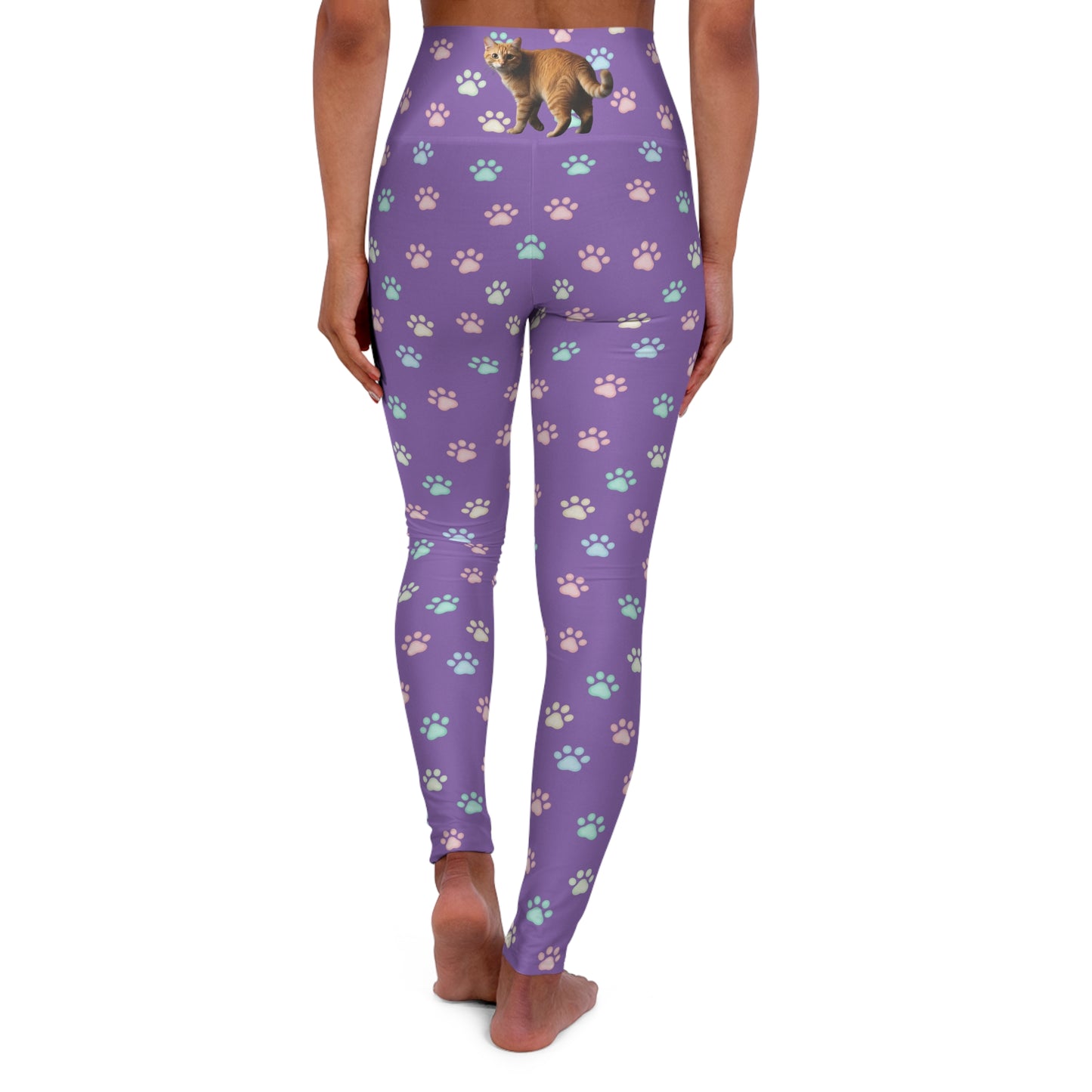 Cat Paw Print High Waisted Women Yoga Leggings style 2