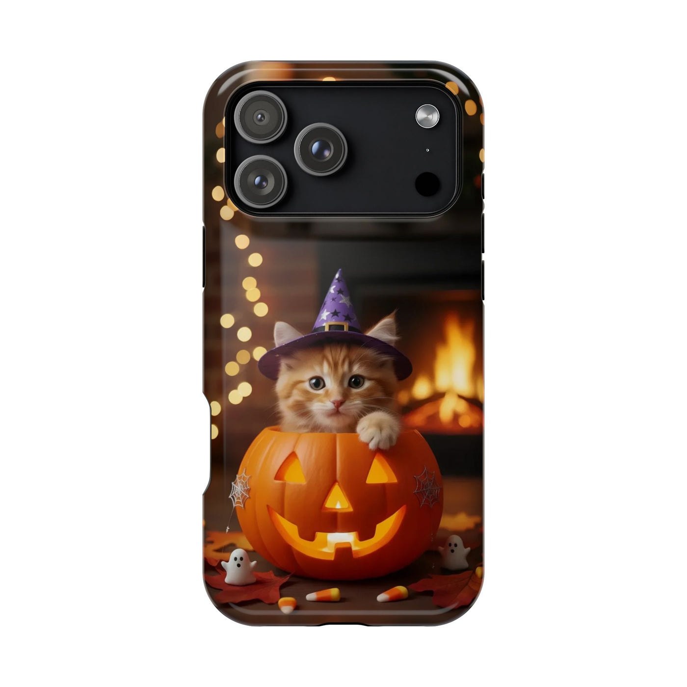 Halloween cute kitten photo style 3 Magnetic Phone Case, Cat Lover Gift, Impact-Resistant iPhone Case, Funny Pet Accessory, Unique Animal Design