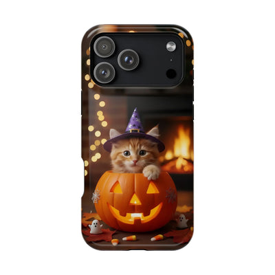 Halloween cute kitten photo style 3 Magnetic Phone Case, Cat Lover Gift, Impact-Resistant iPhone Case, Funny Pet Accessory, Unique Animal Design