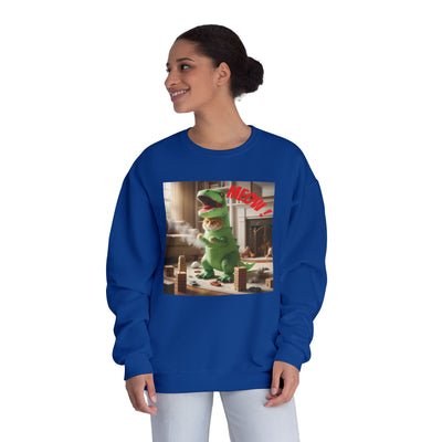 Tyrannosaurus Cat at home Unisex NuBlend® Crewneck Sweatshirt