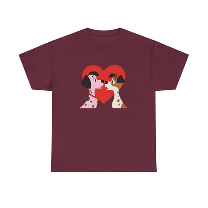 Dogs in Love Unisex Tee - Cute Dog T-Shirt for Pet Lovers, Dog Owners, Sports Enthusiasts, Gifts for Animal Lovers, Casual Everyday Wear