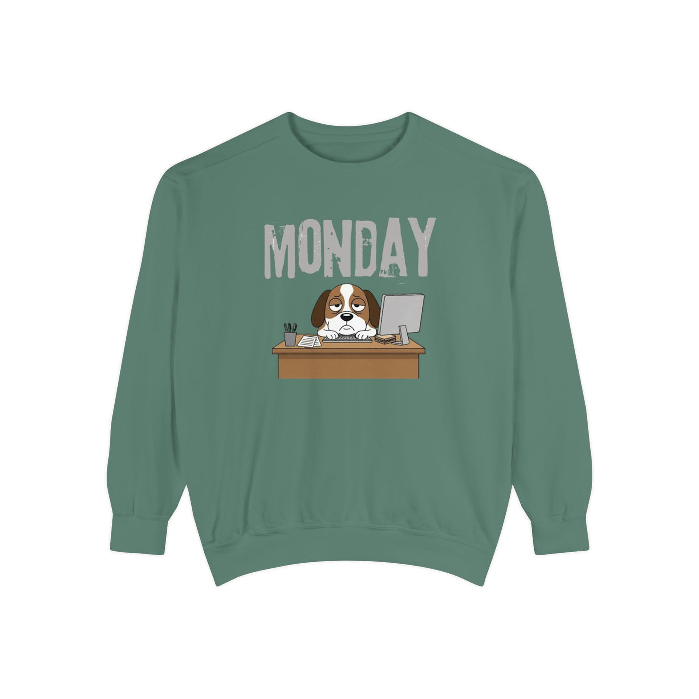 Monday Face Dog Stares Blankly Unisex Crewneck Sweatshirt style 6