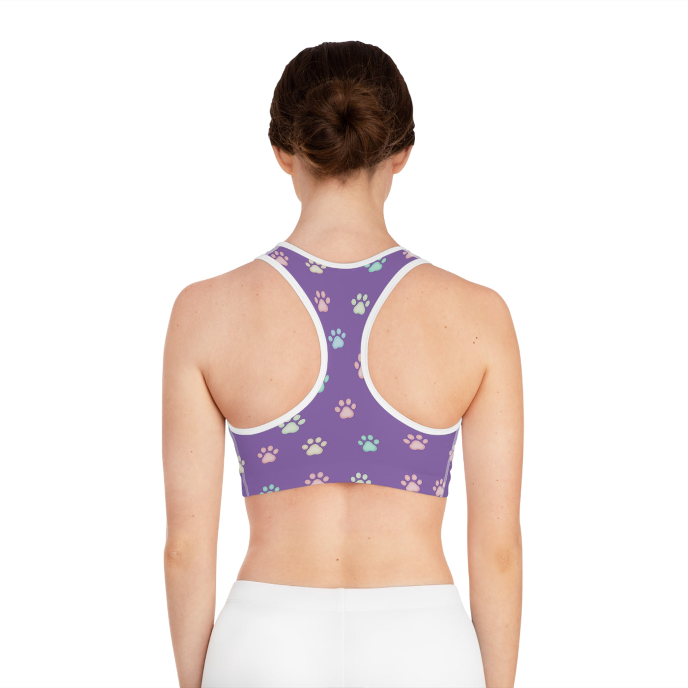 Cat Paw Print style 2 Sports Bra, Pet Lover Activewear, Workout Top, Gym Apparel, Animal Print Fashion, Gifts for Cat Owners, Fitness Gear
