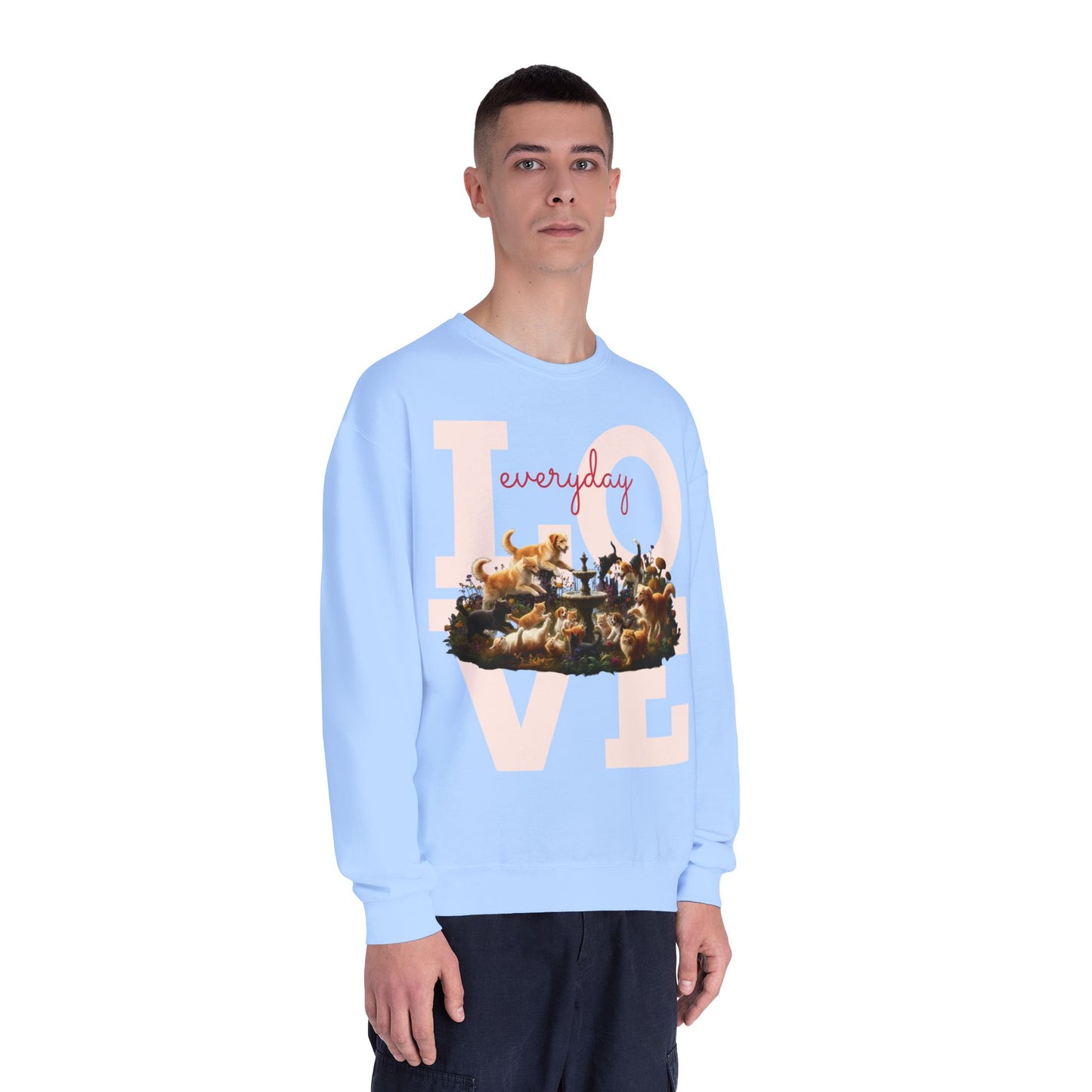 Love Everyday Cats & Dogs Unisex NuBlend Crewneck Sweatshirt
