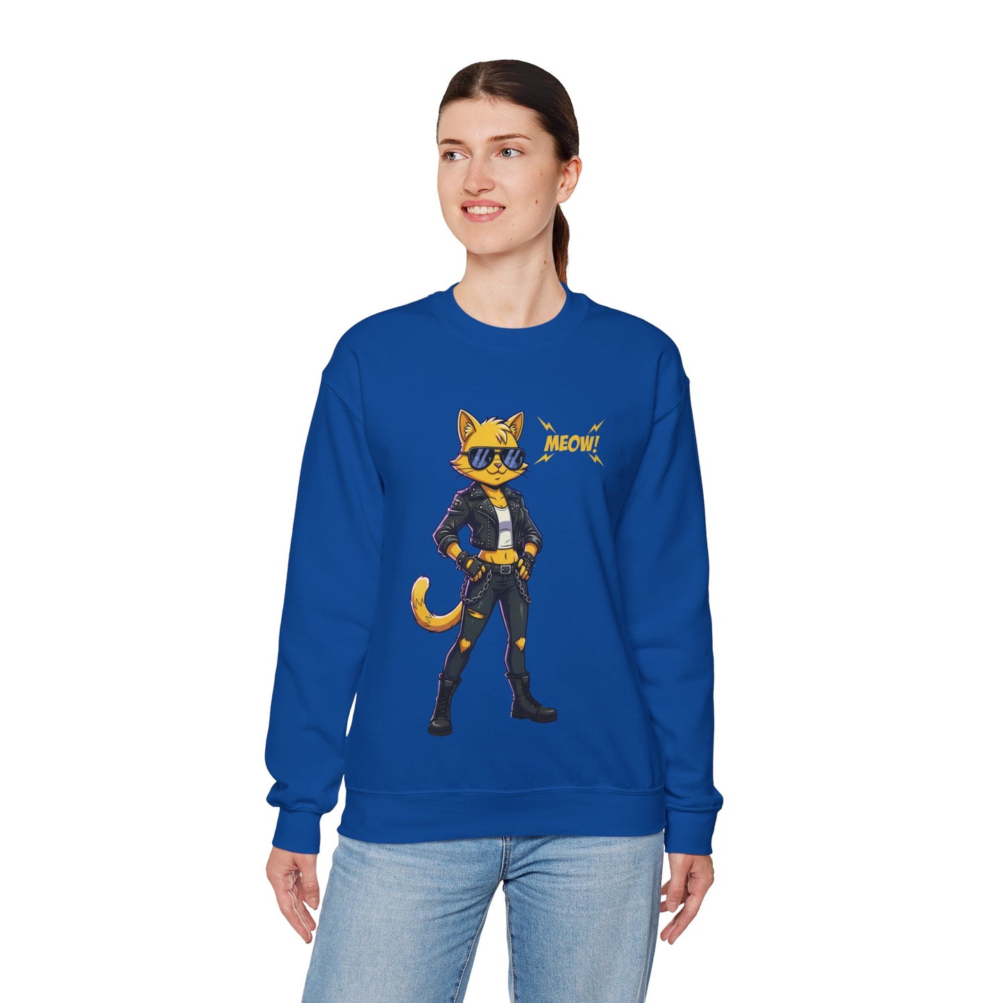 Cool Cat Unisex Heavy Blend Crewneck Sweatshirt style 4