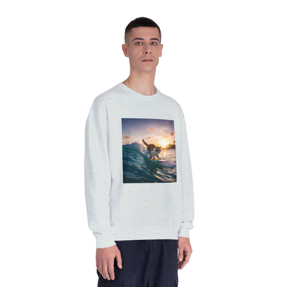 Surfing Cat Unisex NuBlend Crewneck Sweatshirt style 2