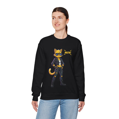 Cool Cat Unisex Heavy Blend Crewneck Sweatshirt style 4