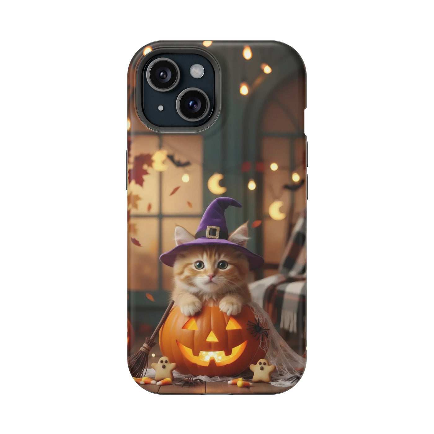 Halloween cute kitten photo style 1 Magnetic Phone Case, Cat Lover Gift, Impact-Resistant iPhone Case, Funny Pet Accessory, Unique Animal Design