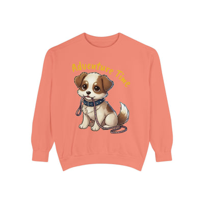 Cute Dog Walk Time style 4 Cozy Graphic Unisex Crewneck Sweatshirt
