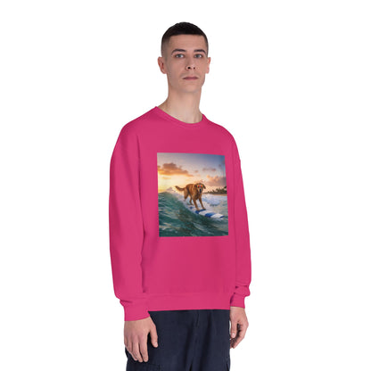 Surfing Dog Graphic Unisex NuBlend Crewneck Sweatshirt style 1