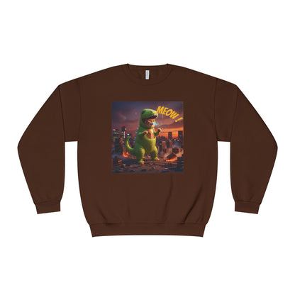 Tyrannosaurus Cat in city Unisex NuBlend Sweatshirt style 2