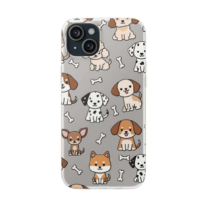 Funny Cute Dog Pattern iPhone 15 16 17 series Flexi Case