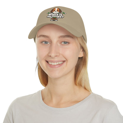 Where is my money Cute Dog Low Profile Cap Hat