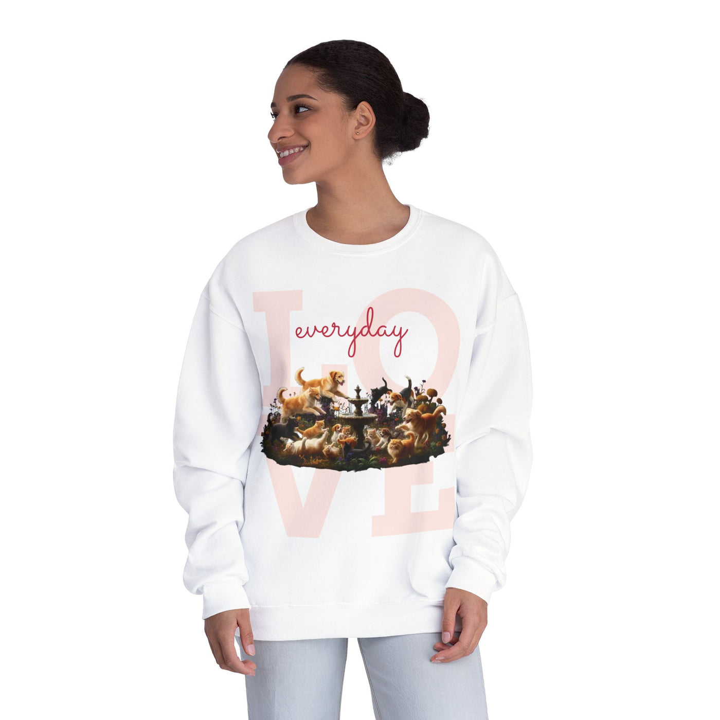 Love Everyday Cats & Dogs Unisex NuBlend® Crewneck Sweatshirt