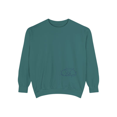 Sleeping dog (Blue) shadow Cozy Graphic Unisex Crewneck Sweatshirt