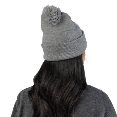 Embroidered Cat Mom Pom-Pom Knit Cap